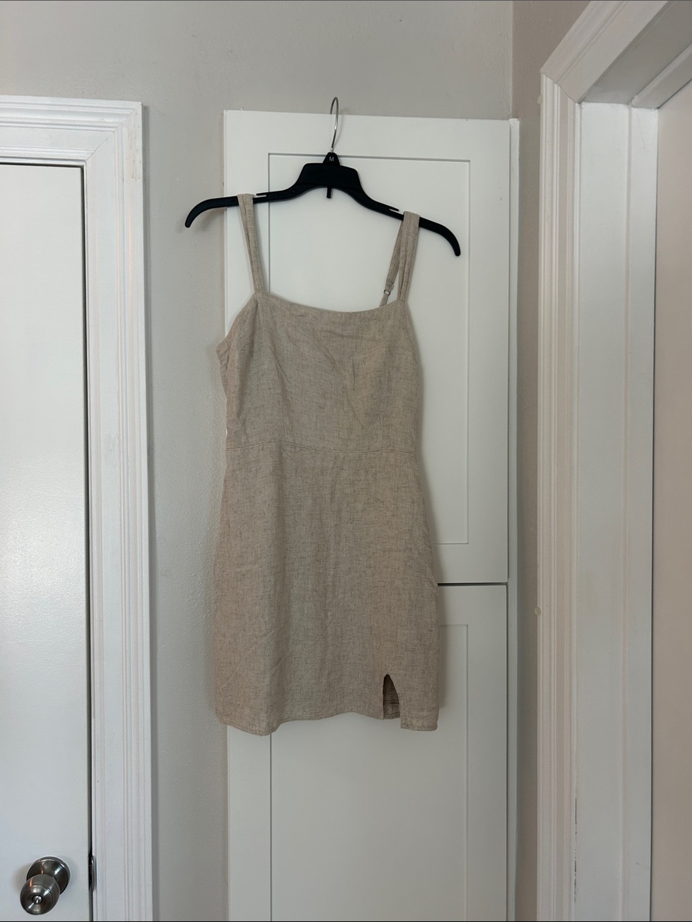 Abercrombie & Fitch Beige Linen-Blend Mini Dress